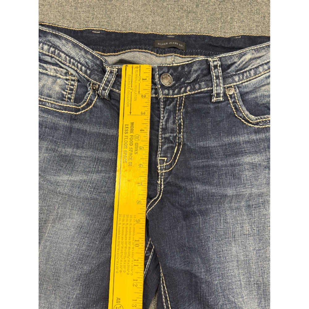 Silver Jeans Co Suki Straight Dark Wash Denim W93413SDI349 Size 14 L30 - Picture 3 of 7